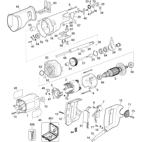 DW308K Tipo 1 Recip Saw