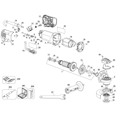 D28111SK Tipo 1 4-1/2 Small Angle Grinder