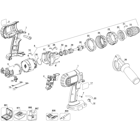 DC927KA Tipo 1 18v Hmrdrill/driver