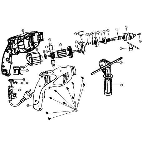 HD455KA Tipo 1 550w 10mm Hammer Drill Ki