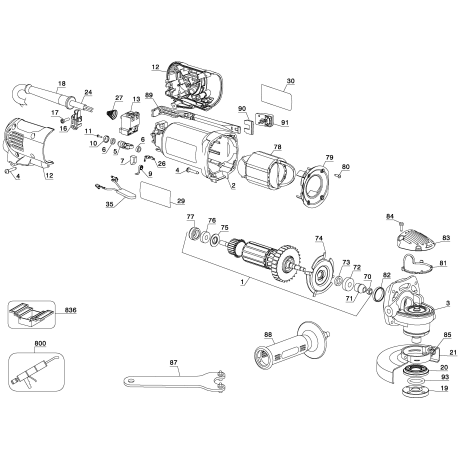 D28111KD Tipo 2 115mm Small Angle Grinder