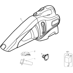 CHV9608R Tipo 1 9.6v Cyclonic Dustbuster 1 Unid.