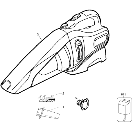 CHV9608R Tipo 1 9.6v Cyclonic Dustbuster