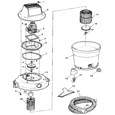 113.17700 Type 0 16 Gal. Wet/dry Vac