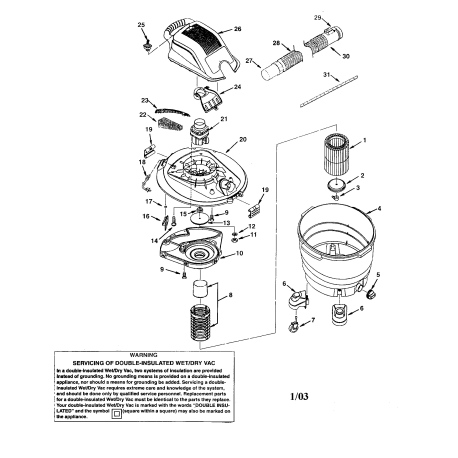 113.170190 Type 0 16g Wet/dry Vac