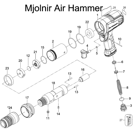 V.330FH Type 1 Facom Air Hammer Short Ba