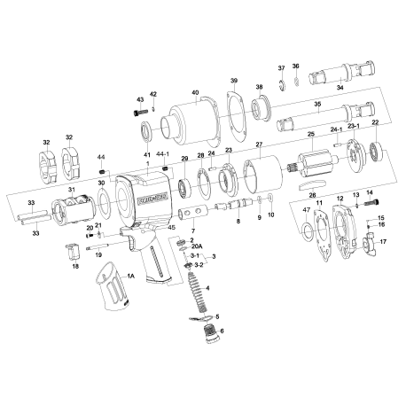 PT751 Type 1 Wrench Air Impact 3/4in