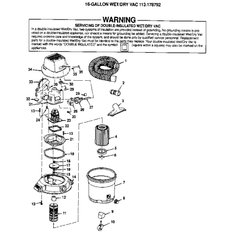 113.178792 Type 0 Wet/dry Vac