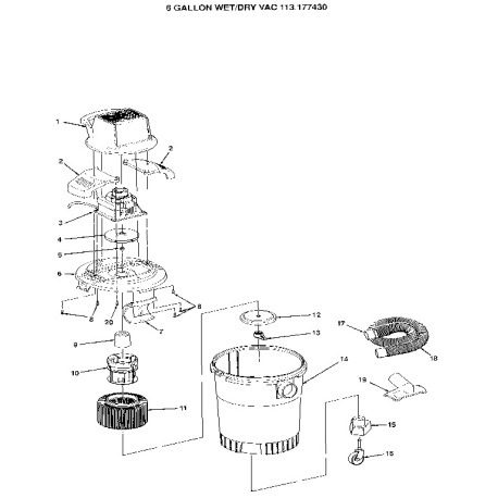 113.174430 Type 0 Wet/dry Vac