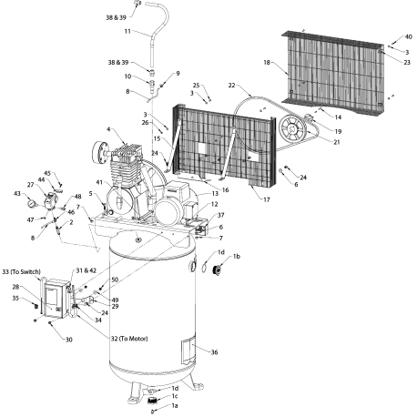 DXCMV5018055 Tipo 0 5 Hp 80 Gallon Two Stage