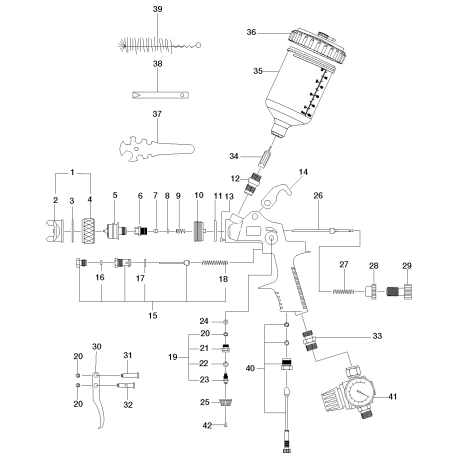 PSH1 Type 1 Gun Spray Hvlp Grav Feed