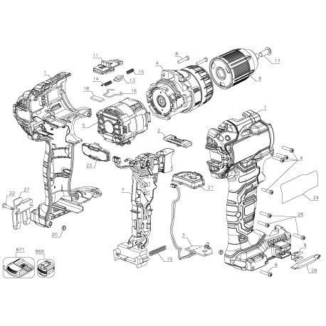 PCCK607LB Tipo 1 Shell 20v Max* 1/2in Brsh