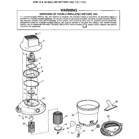 113.177311 Tipo 0 Wet/dry Vac