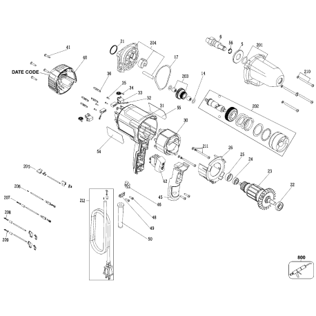 PCE210 Type 1 1/2 In Impact Wrench