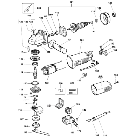 DWE4010K Type 10 Small Angle Grinder