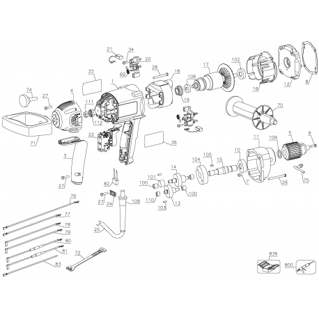 D21520 MIXER DRILL 710w, 13mm, 0-550rpm, 3,4Kg