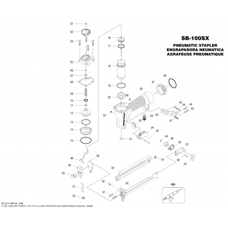 SB-100SX Tipo 0 Neumatica Grapadora