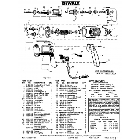 D280K-04 Tipo 1 Destornillador