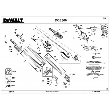 DCE800N Type 1 Drywall Sander