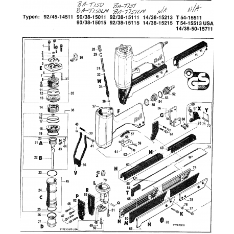 92/38-15111 Type 0 Pneumatic Tacker