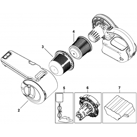 PHV1811RKQ Type 1 18v Li Pivot Hand Vacuum