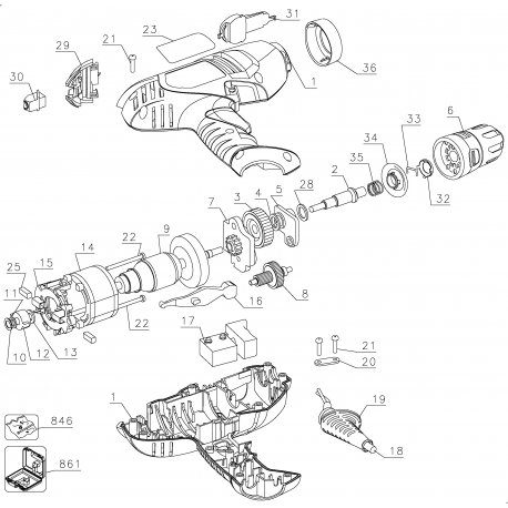 DR211K Type 1 3/8 Vsr Drill