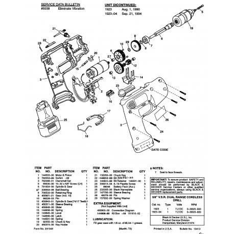 1923-04 Type 1 3/8 Cdls. Drill