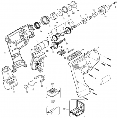 2764K Type 1 9.6v Vclutch Kt