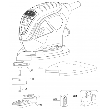 MS600B-CACT Type 1 Mouse Sander Polisher-fob