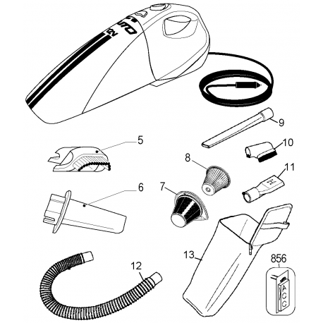 AV1600B Type 1 12v Car Vac