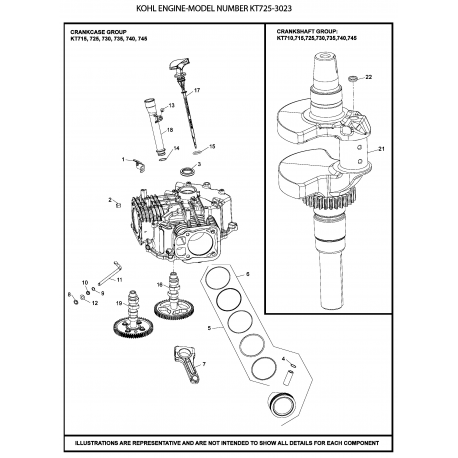 KT725-3023 Type 0 Kohler Engine