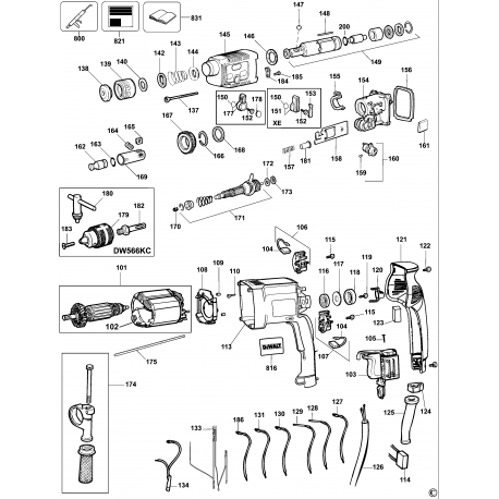 Dw566k Type 4 Rotary Hammer