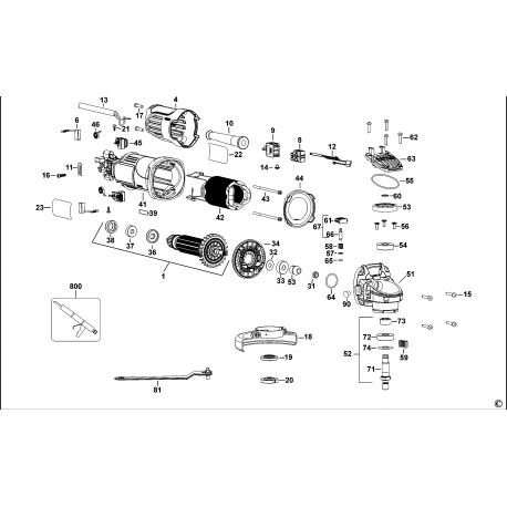 DWE8101T Type 1 Small Angle Grinder