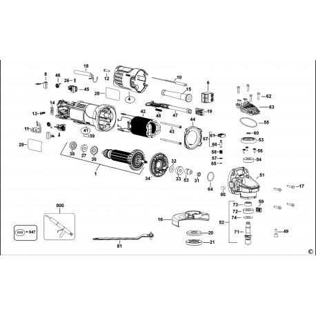 DWE8101S Type 1 Small Angle Grinder