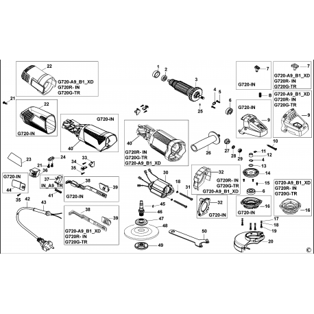 G720R Type 1 Small Angle Grinder