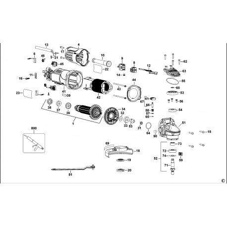 DWE8100T Type 1 Small Angle Grinder